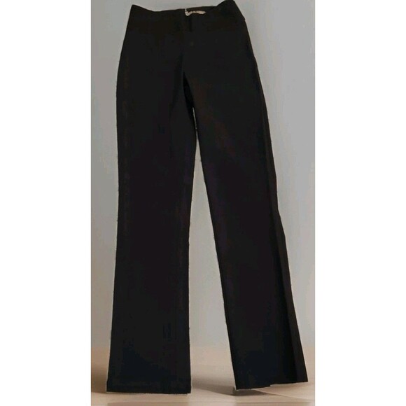 Vintage Bebe Black Pants Size 2 Side Zip Slit Back Legs Back Belt Design High... - Picture 1 of 10